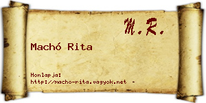 Machó Rita névjegykártya