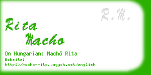 rita macho business card